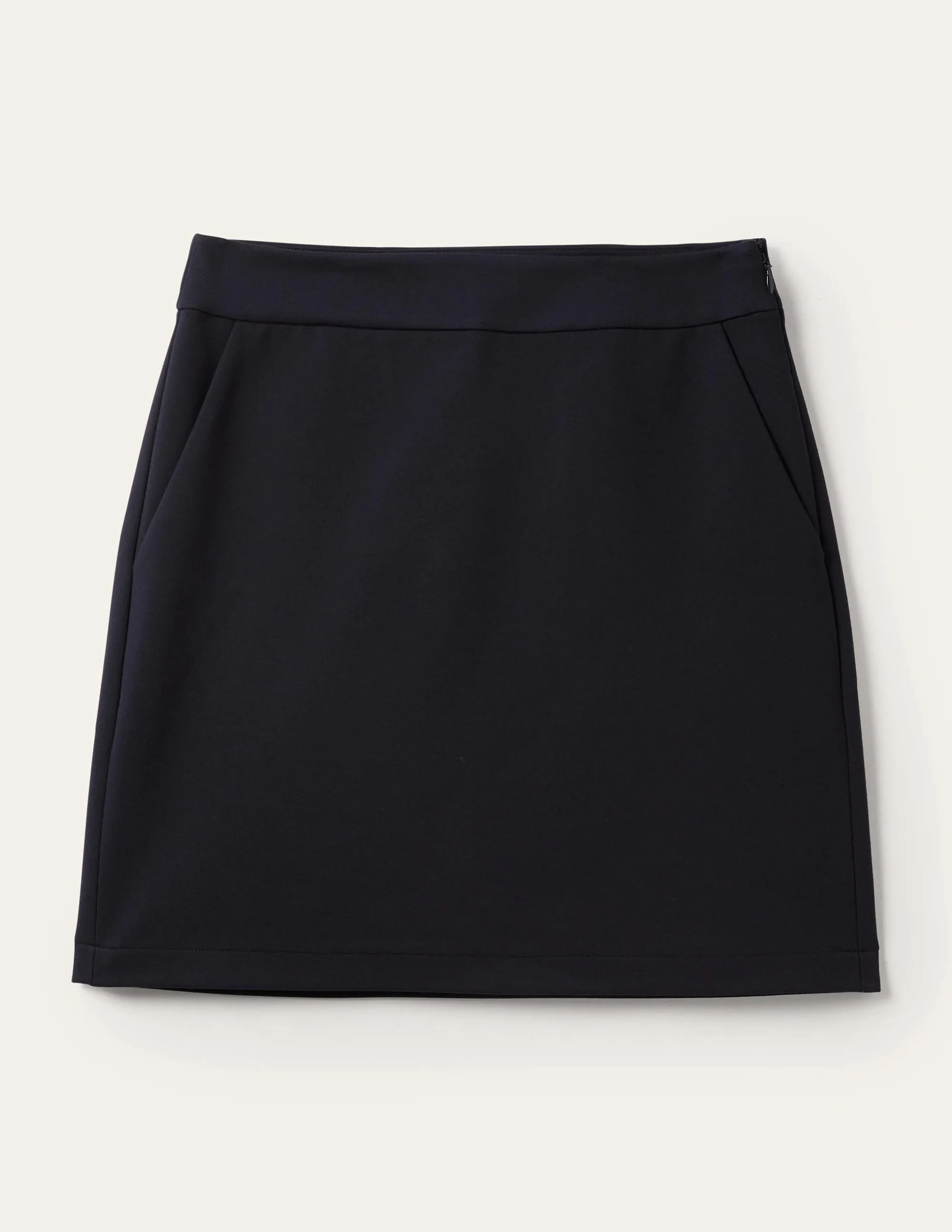 Ponte A-line Mini Skirt-Navy