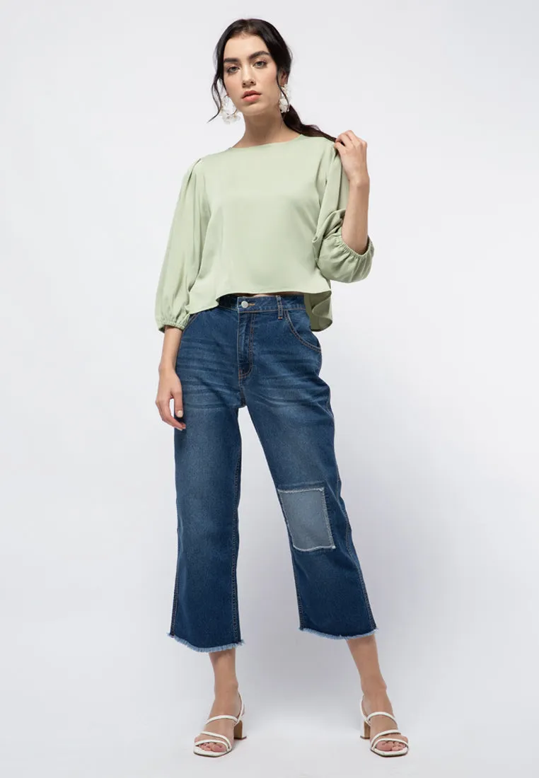 Puff Sleeve Crop Blouse