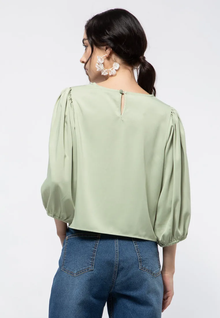 Puff Sleeve Crop Blouse