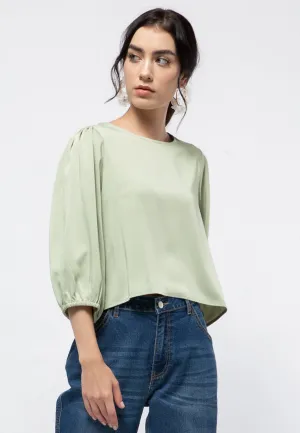 Puff Sleeve Crop Blouse