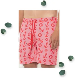 Red Anchor Swim Trunks Men's
