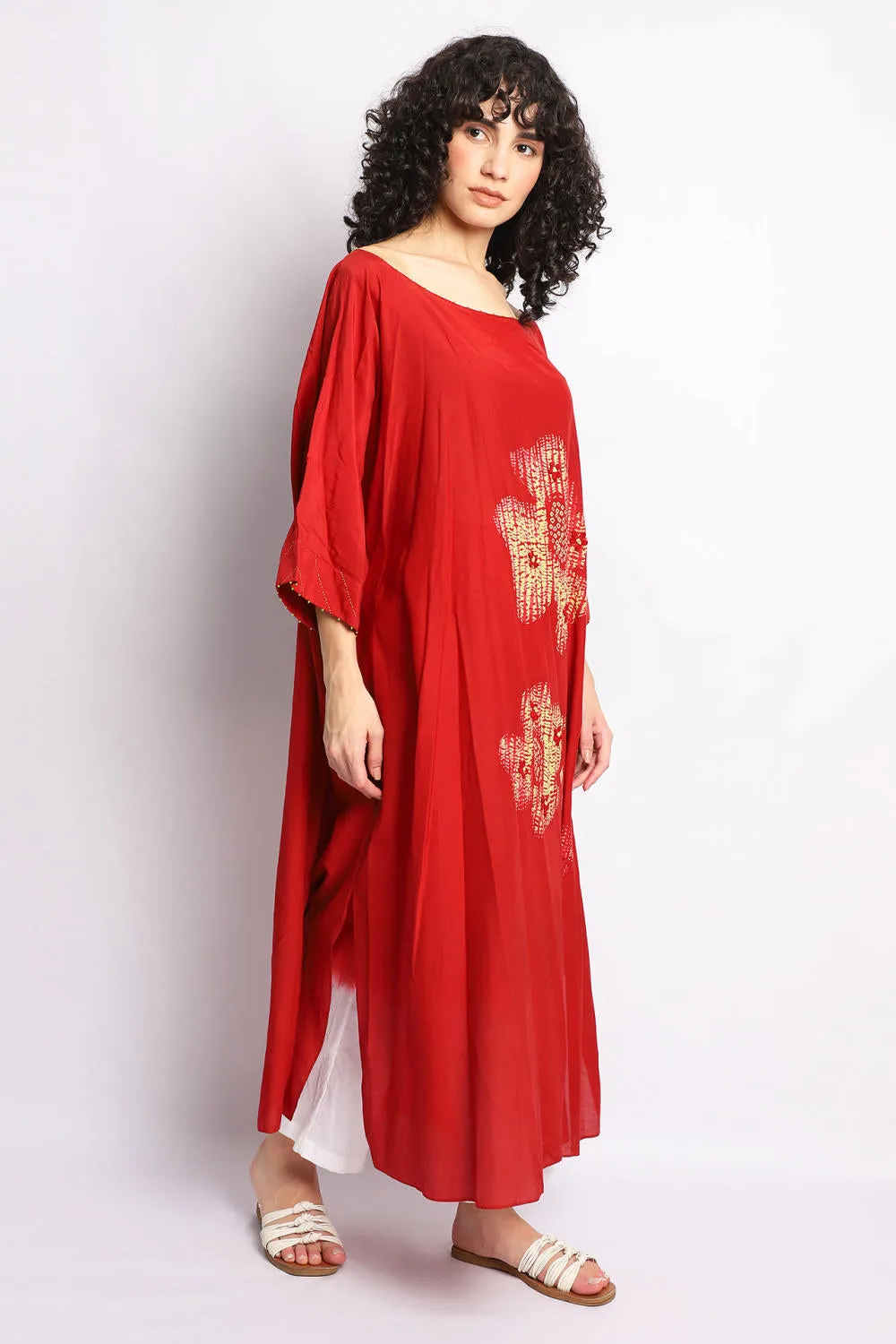 RED AND NEON SHIBORI FLORAL CO-ORD SET
