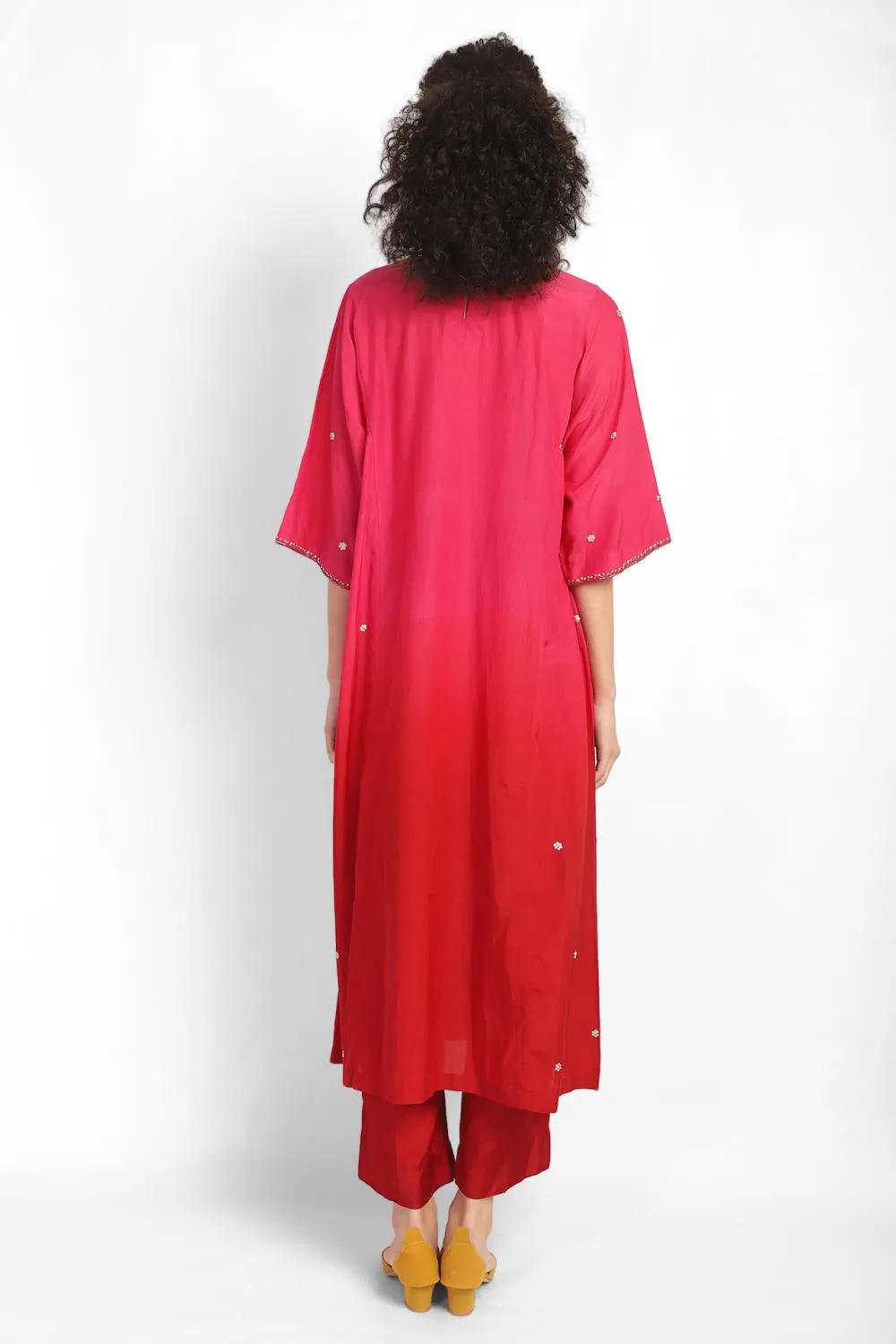 Red Jharokha  Kurta Co-ord