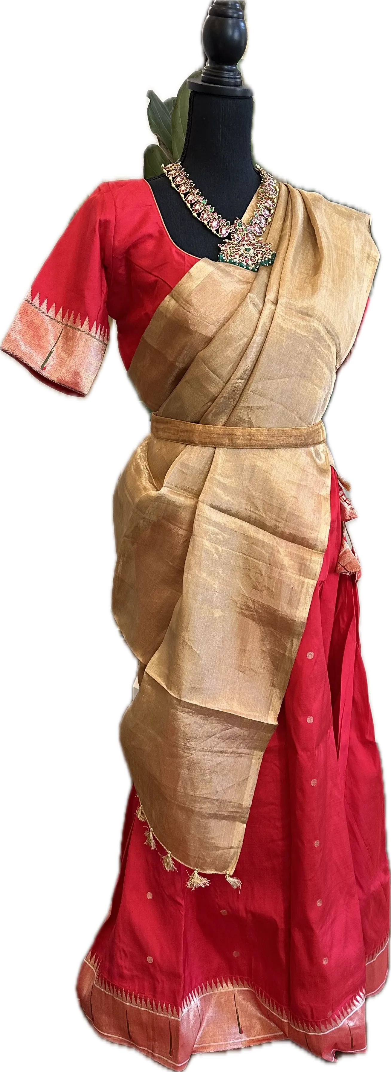 Red Pure Paithani pattu  pavadai lehenga gold zari online usa weddings
