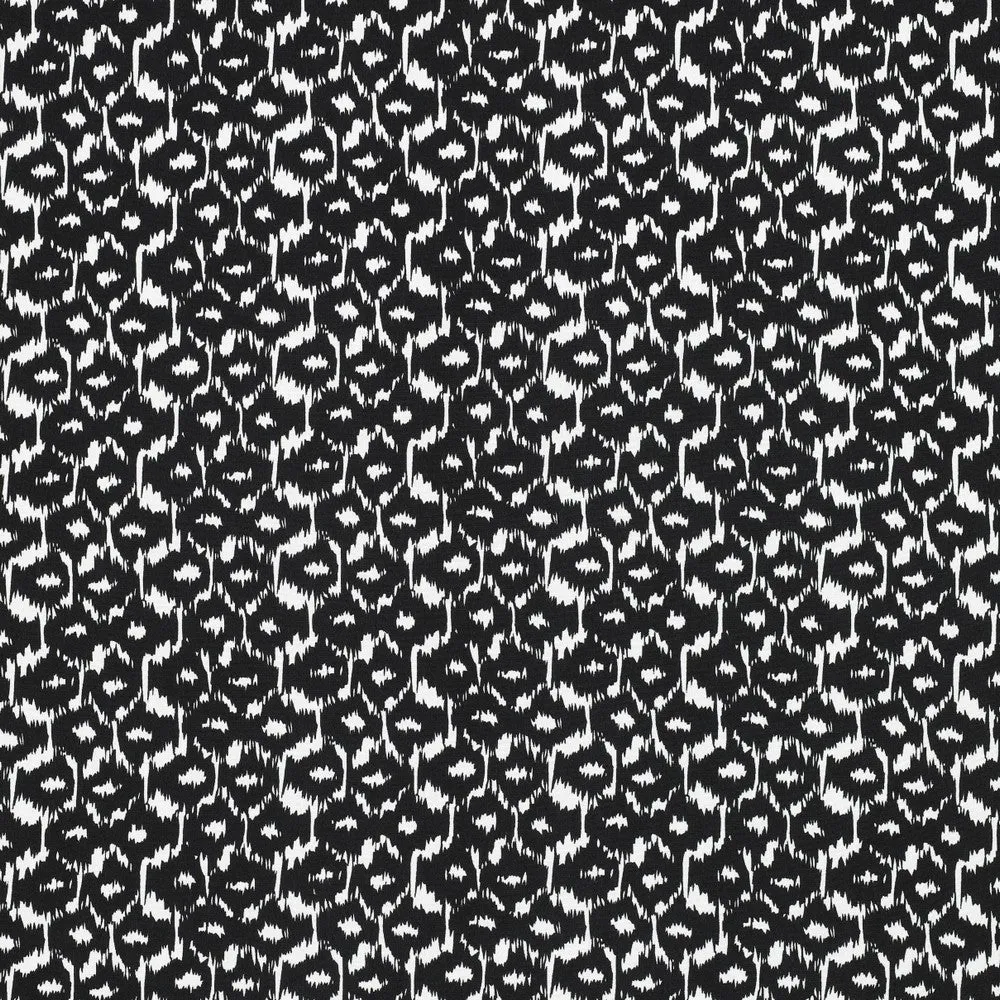 REMNANT 1.5 Metres - Black Honeycomb Viscose Fabric