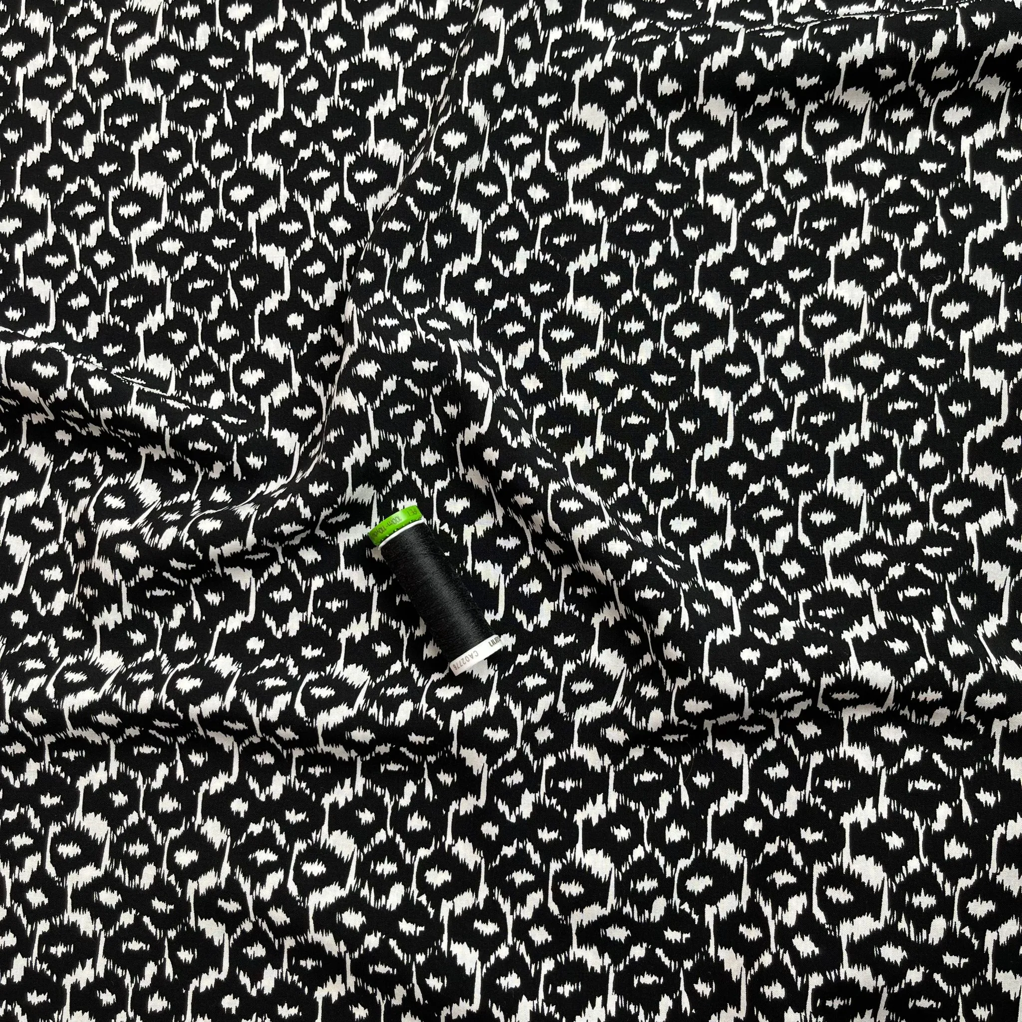 REMNANT 1.5 Metres - Black Honeycomb Viscose Fabric