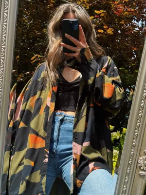Retro Patterned Long Sleeve Shirt Retro Patterned Long Sleeve Shirt
