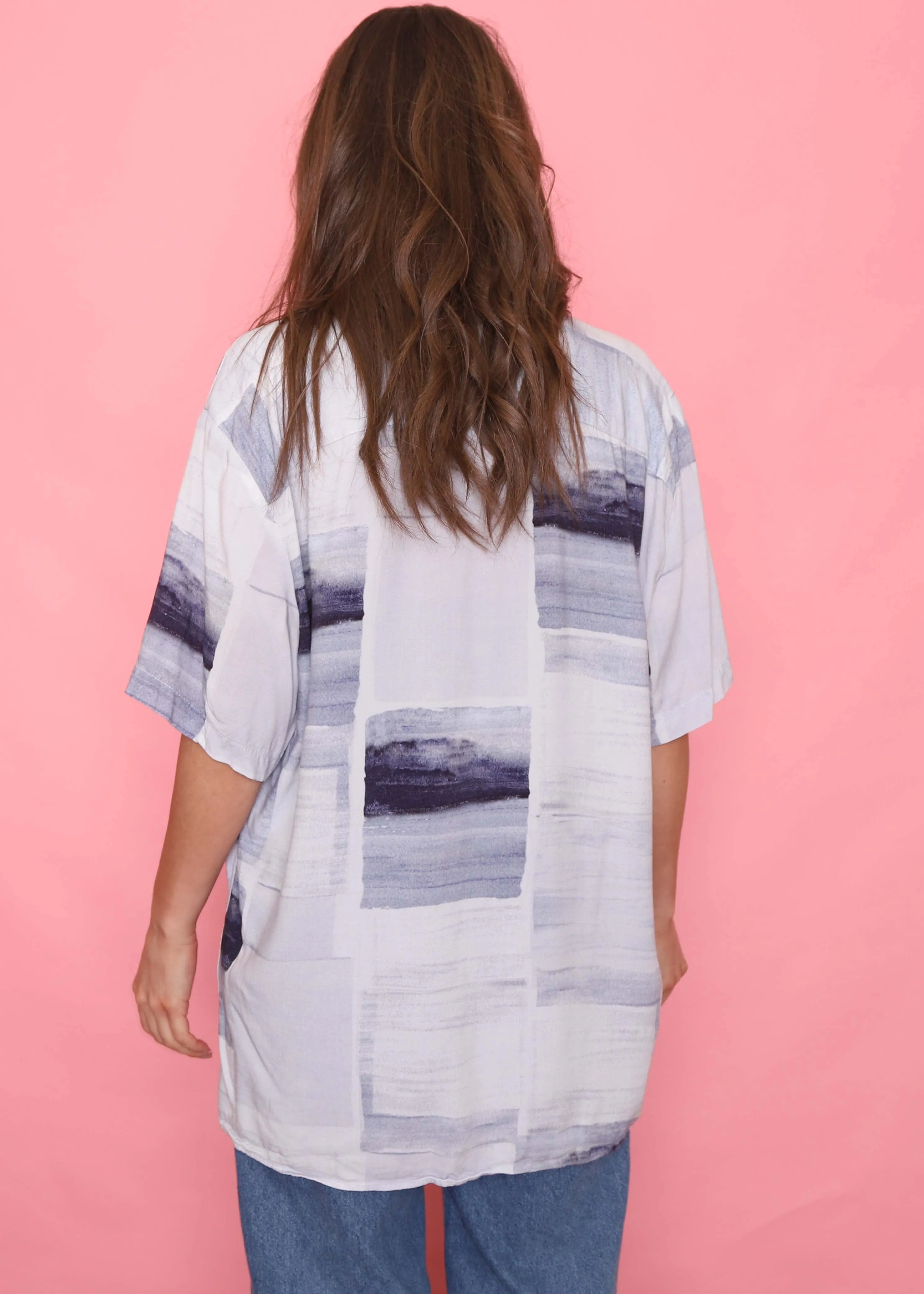 Retro Patterned Short Sleeve Shirt
