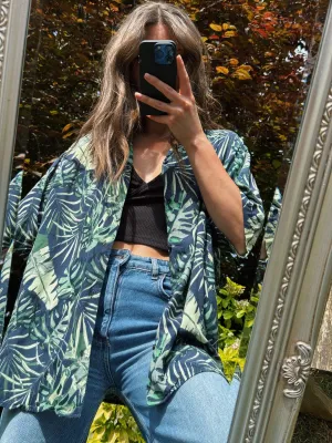 Retro Tropical Patterned Short Sleeve Shirt Retro Tropical Patterned Short Sleeve Shirt