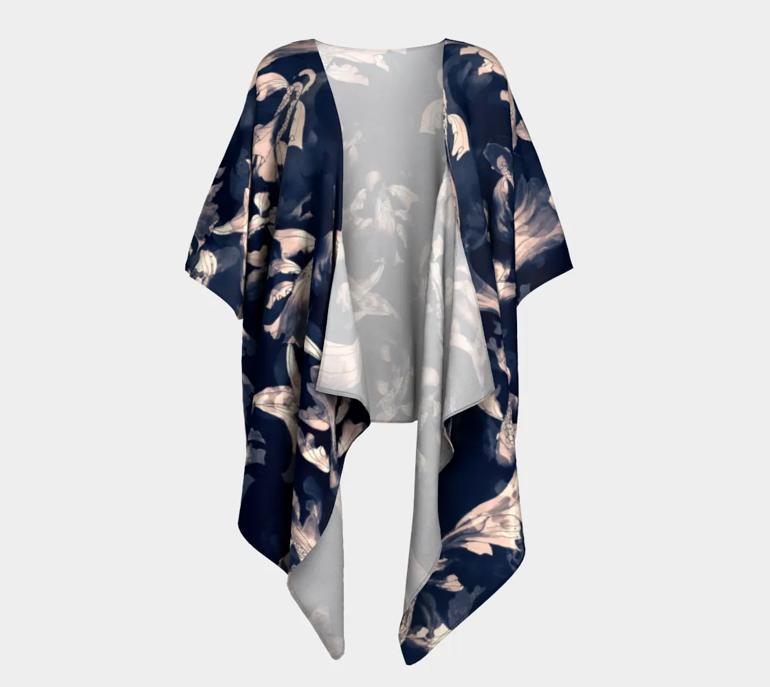 Sheer Kimono, Black Vintage Koi