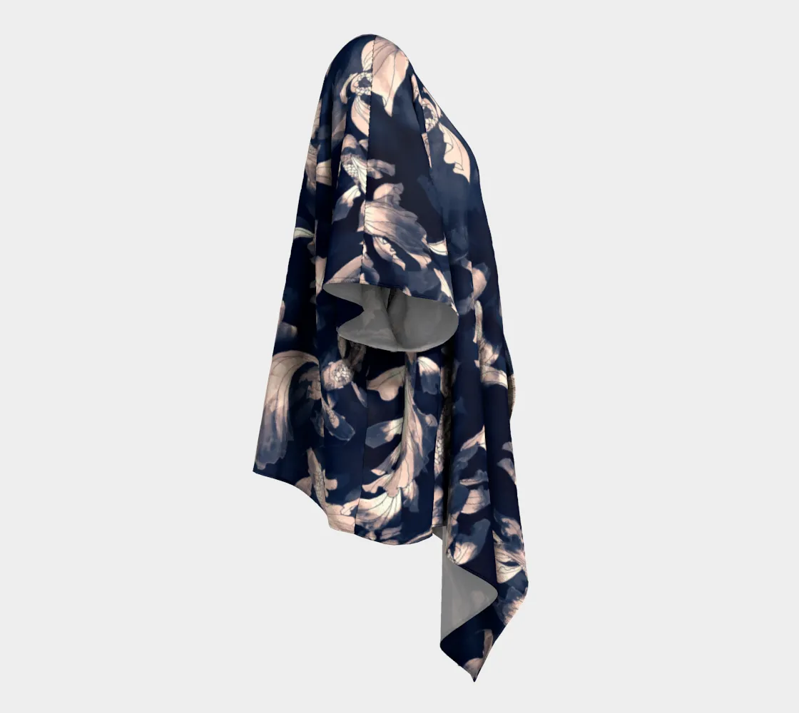 Sheer Kimono, Black Vintage Koi