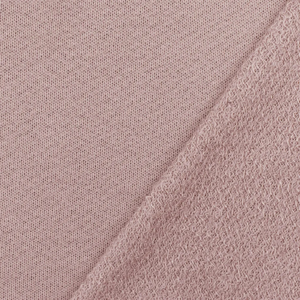 Shell Dusty Pink Solid Stretch French Terry Knit Fabric