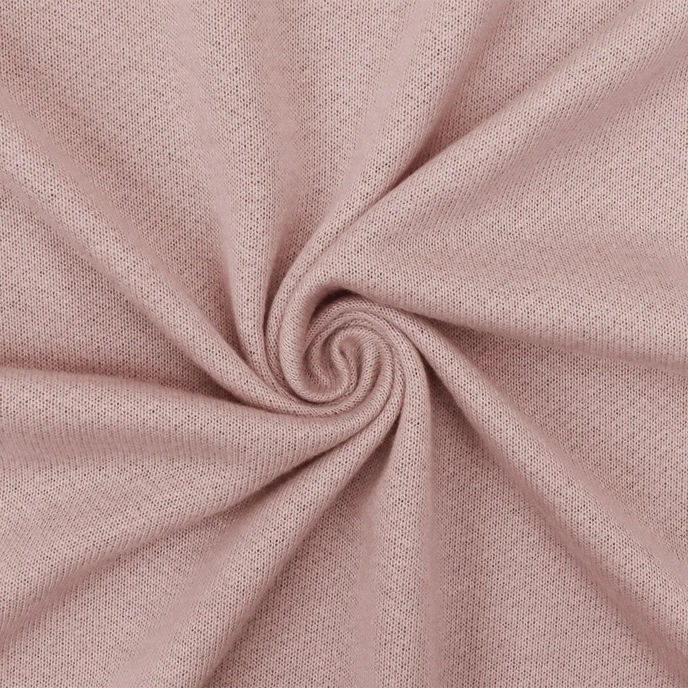 Shell Dusty Pink Solid Stretch French Terry Knit Fabric