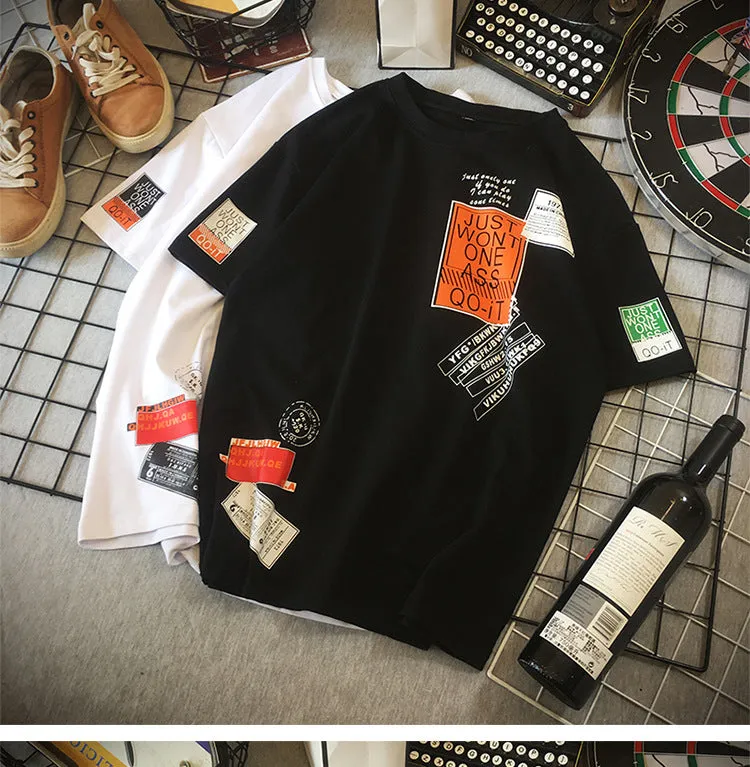 Short Sleeve T-Shirt Trendy INS Summer Mid-Length Tops Loose Half Sleeved T-Shirt