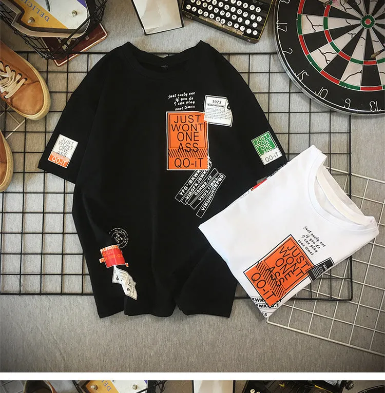 Short Sleeve T-Shirt Trendy INS Summer Mid-Length Tops Loose Half Sleeved T-Shirt