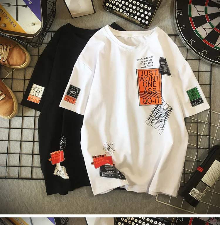 Short Sleeve T-Shirt Trendy INS Summer Mid-Length Tops Loose Half Sleeved T-Shirt