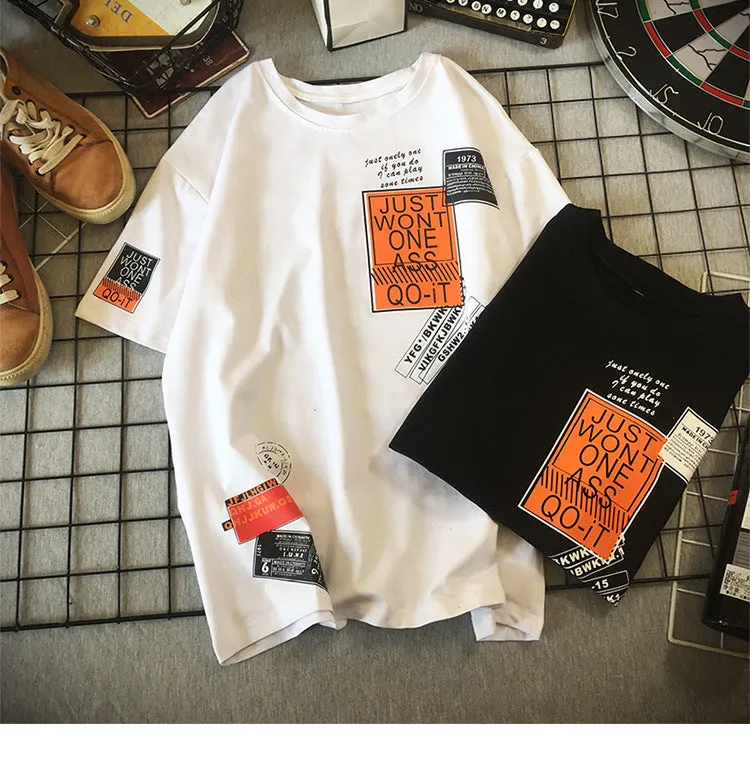 Short Sleeve T-Shirt Trendy INS Summer Mid-Length Tops Loose Half Sleeved T-Shirt