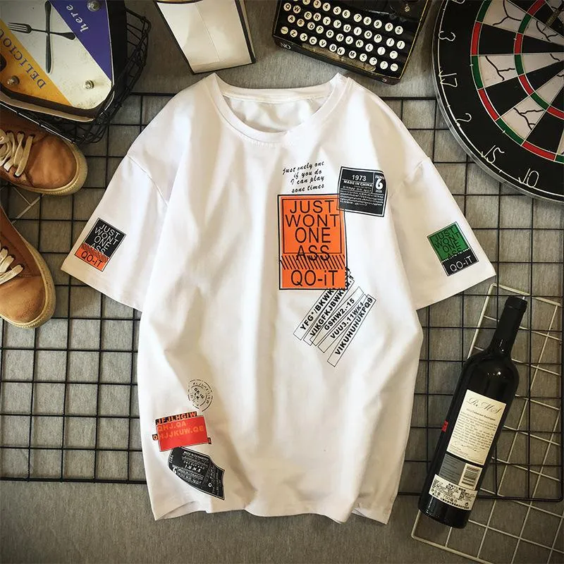 Short Sleeve T-Shirt Trendy INS Summer Mid-Length Tops Loose Half Sleeved T-Shirt