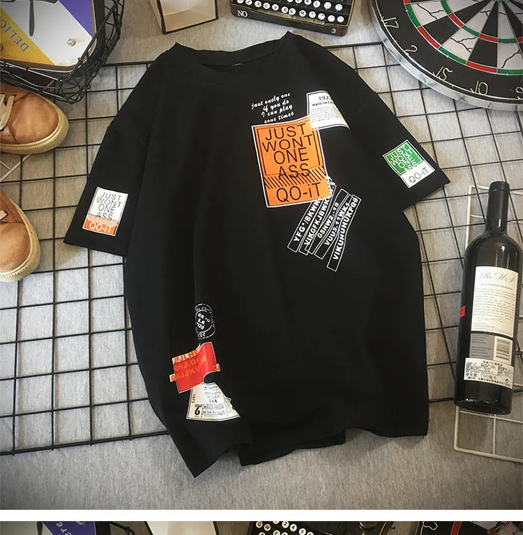 Short Sleeve T-Shirt Trendy INS Summer Mid-Length Tops Loose Half Sleeved T-Shirt