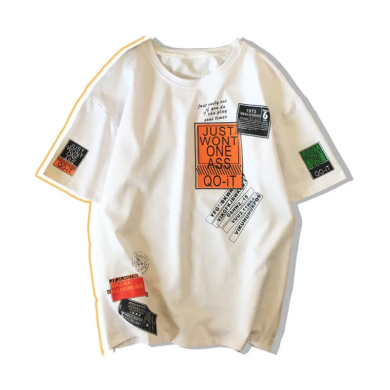 Short Sleeve T-Shirt Trendy INS Summer Mid-Length Tops Loose Half Sleeved T-Shirt