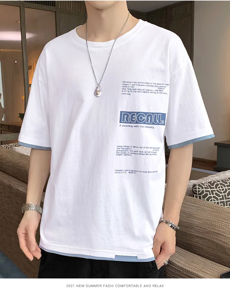 Short Sleeve T-Shirt Trendy Summer Half Sleeved Silk Tops Couple T-Shirt
