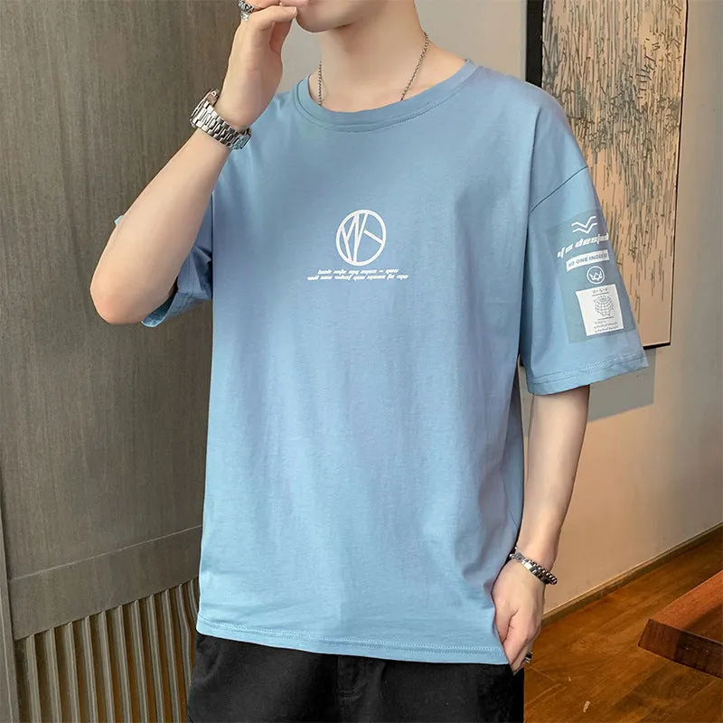 Short Sleeve T-Shirt Trendy Summer Half Sleeved Silk Tops Couple T-Shirt