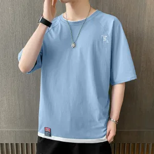 Short Sleeve T-Shirt Trendy Summer Half Sleeved Silk Tops Couple T-Shirt