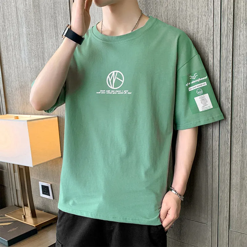 Short Sleeve T-Shirt Trendy Summer Half Sleeved Silk Tops Couple T-Shirt