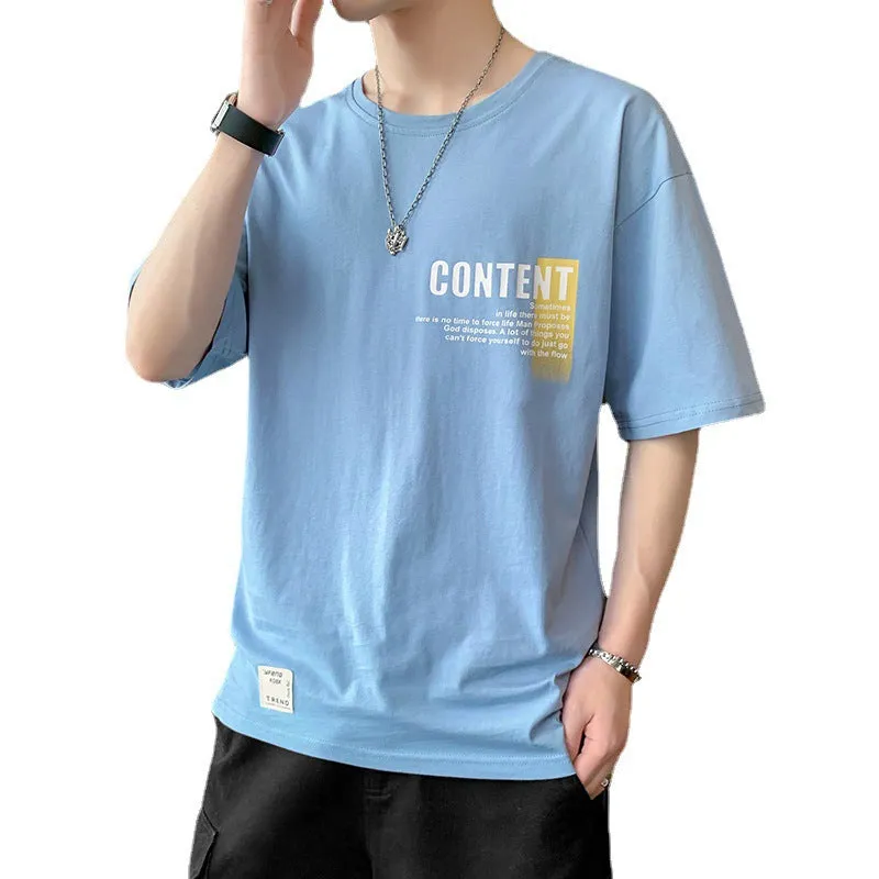 Short Sleeve T-Shirt Trendy Summer Half Sleeved Silk Tops Couple T-Shirt