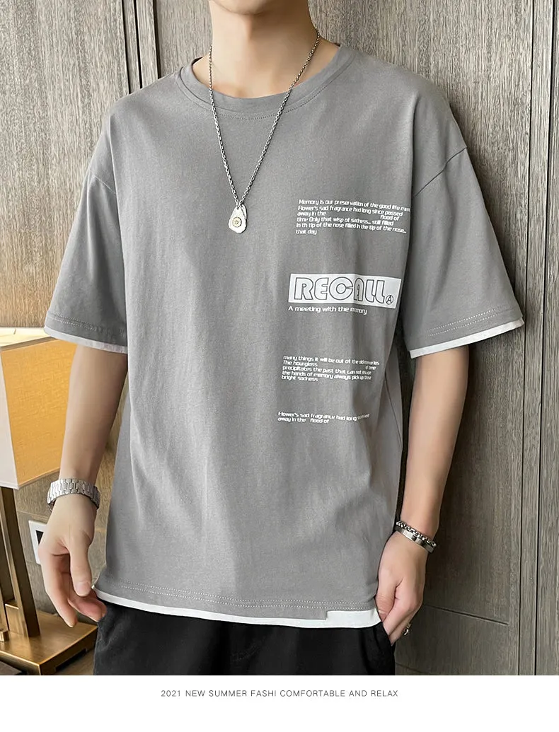 Short Sleeve T-Shirt Trendy Summer Half Sleeved Silk Tops Couple T-Shirt