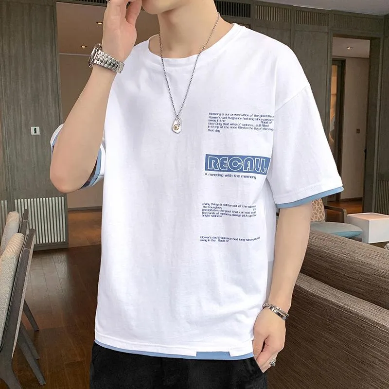 Short Sleeve T-Shirt Trendy Summer Half Sleeved Silk Tops Couple T-Shirt