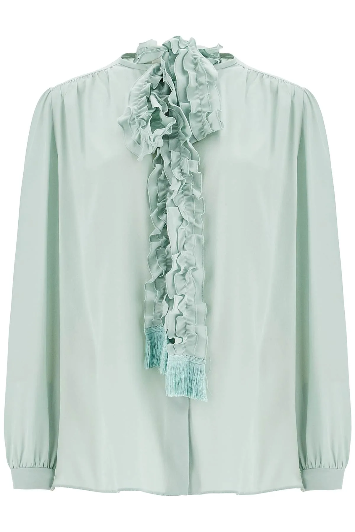 silk blouse with bow detail