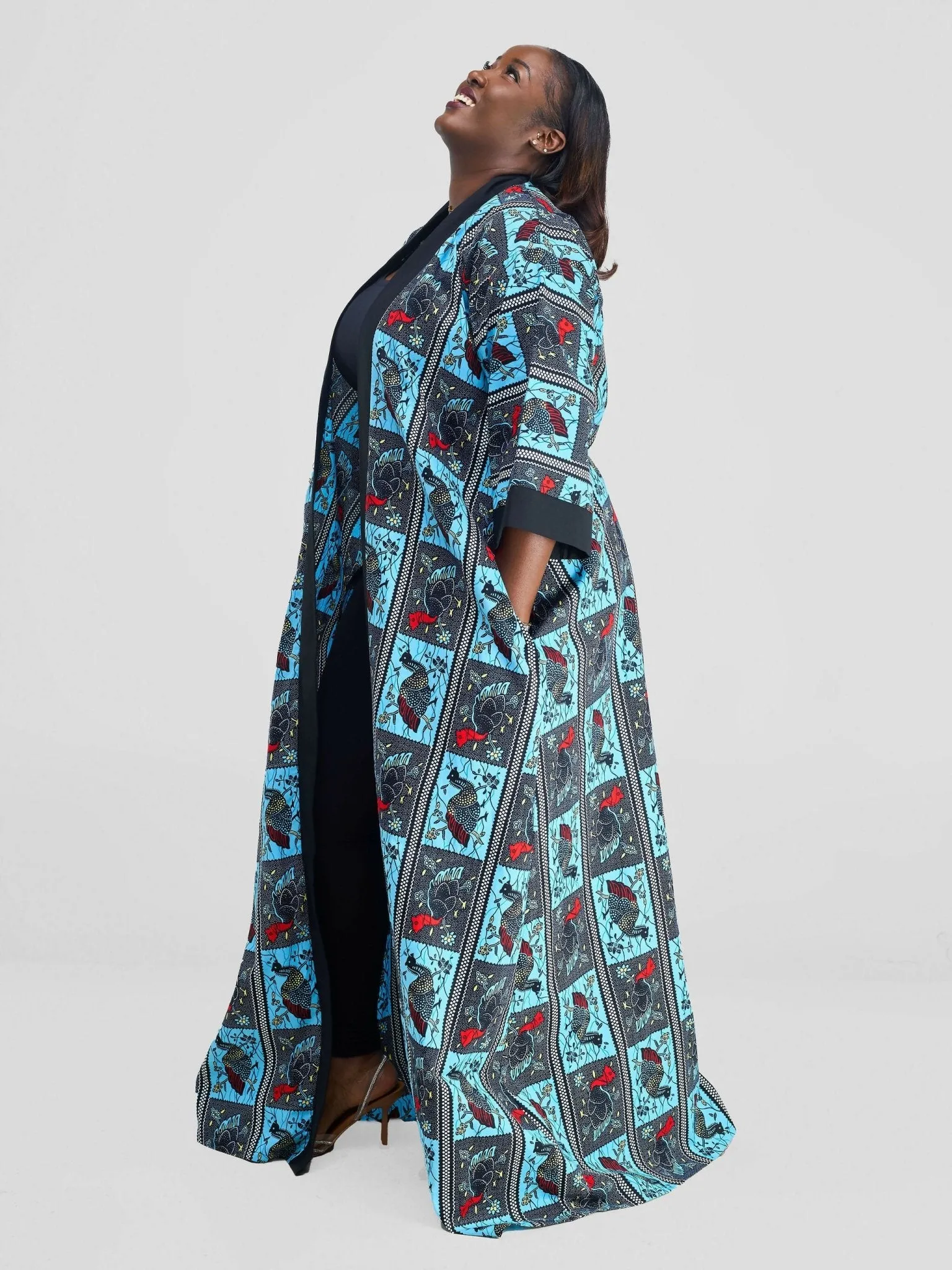 Simbaress Fashion Ndege Long Kimono - Blue