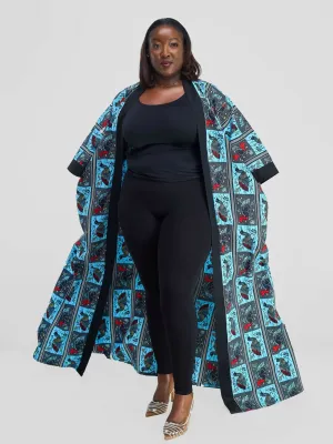 Simbaress Fashion Ndege Long Kimono - Blue