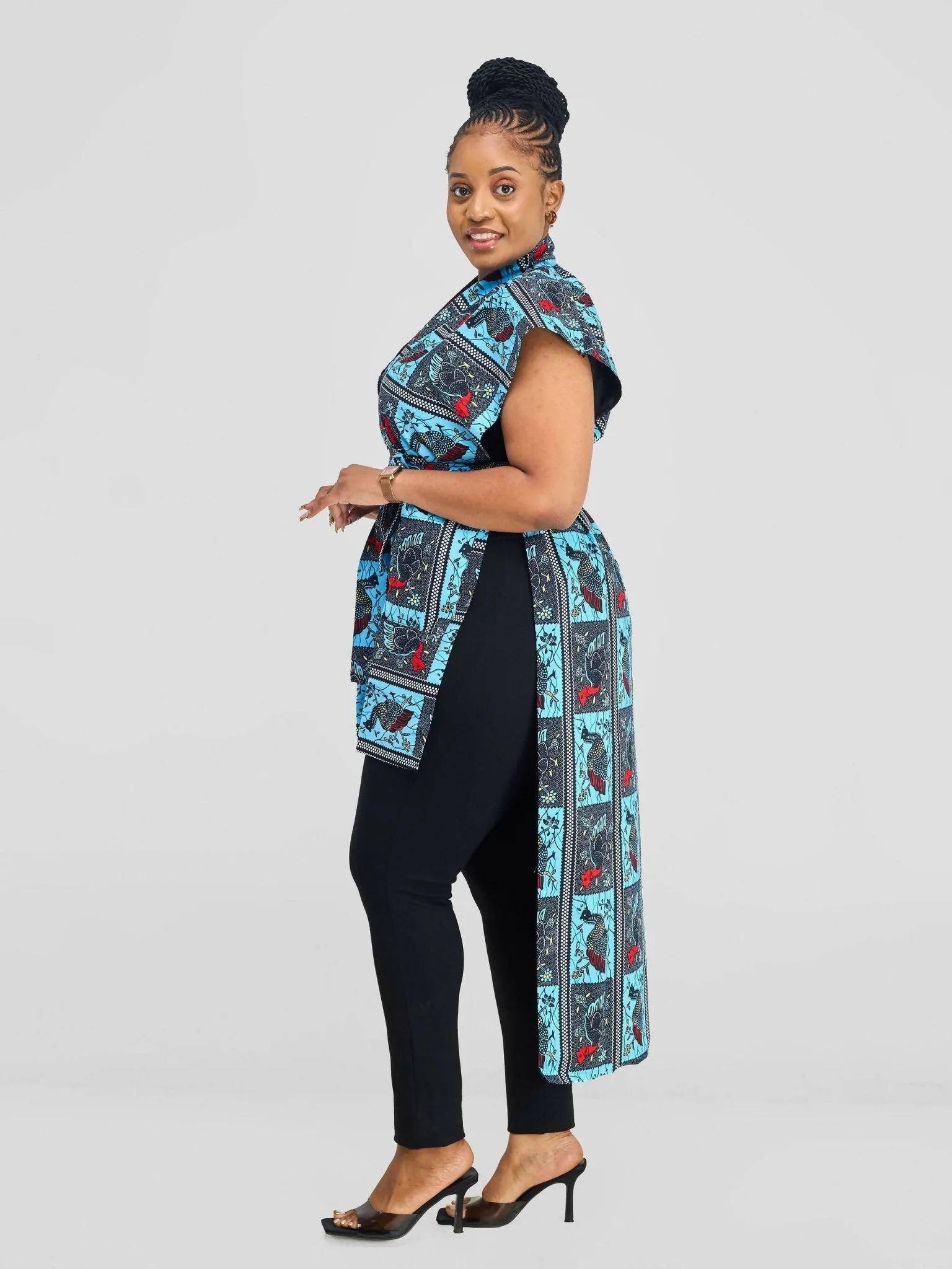 Simbaress Ndege Midi Kimono - Blue