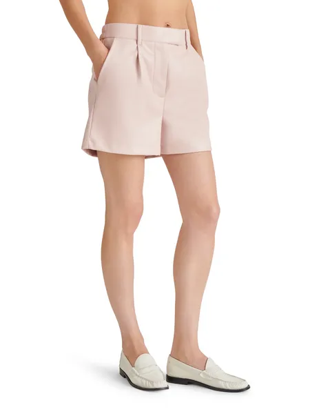 STE Imelda Faux Leather Shorts in Rose Pink