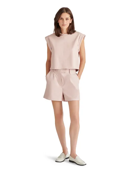 STE Imelda Faux Leather Shorts in Rose Pink