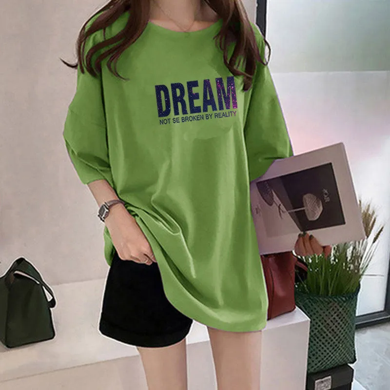 Summer Korean Short Sleeve T-Shirt Women Trendy Tops Student Casual Plus Size T-Shirt