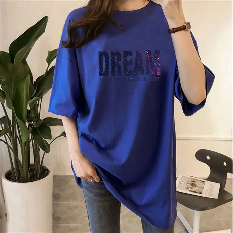 Summer Korean Short Sleeve T-Shirt Women Trendy Tops Student Casual Plus Size T-Shirt