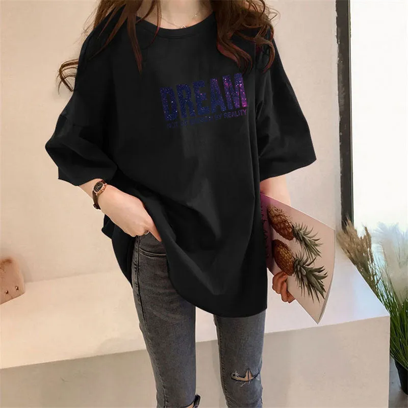 Summer Korean Short Sleeve T-Shirt Women Trendy Tops Student Casual Plus Size T-Shirt