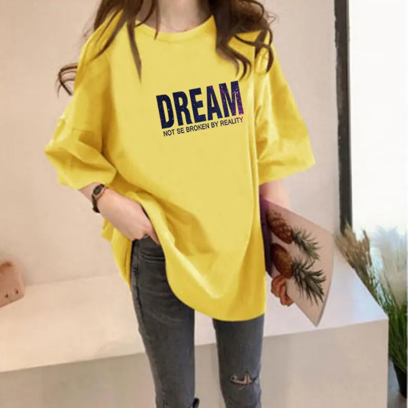 Summer Korean Short Sleeve T-Shirt Women Trendy Tops Student Casual Plus Size T-Shirt