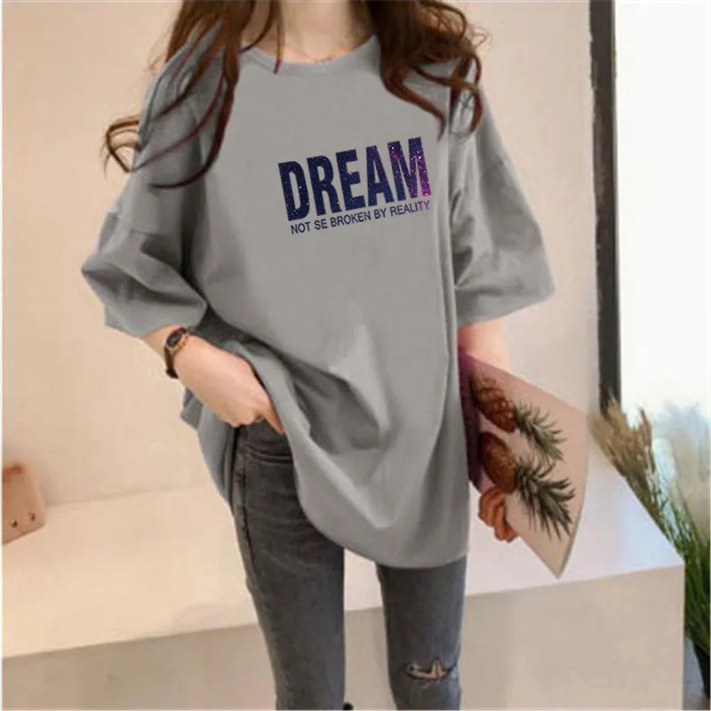 Summer Korean Short Sleeve T-Shirt Women Trendy Tops Student Casual Plus Size T-Shirt