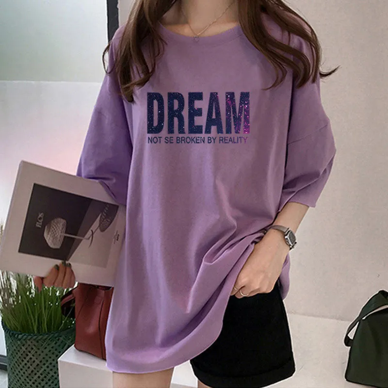 Summer Korean Short Sleeve T-Shirt Women Trendy Tops Student Casual Plus Size T-Shirt