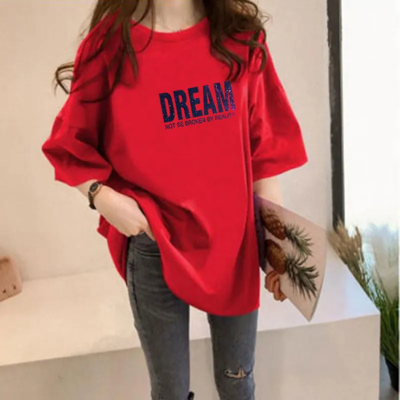 Summer Korean Short Sleeve T-Shirt Women Trendy Tops Student Casual Plus Size T-Shirt