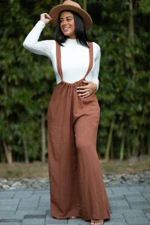 Terra Cotta Suspender Overalls
