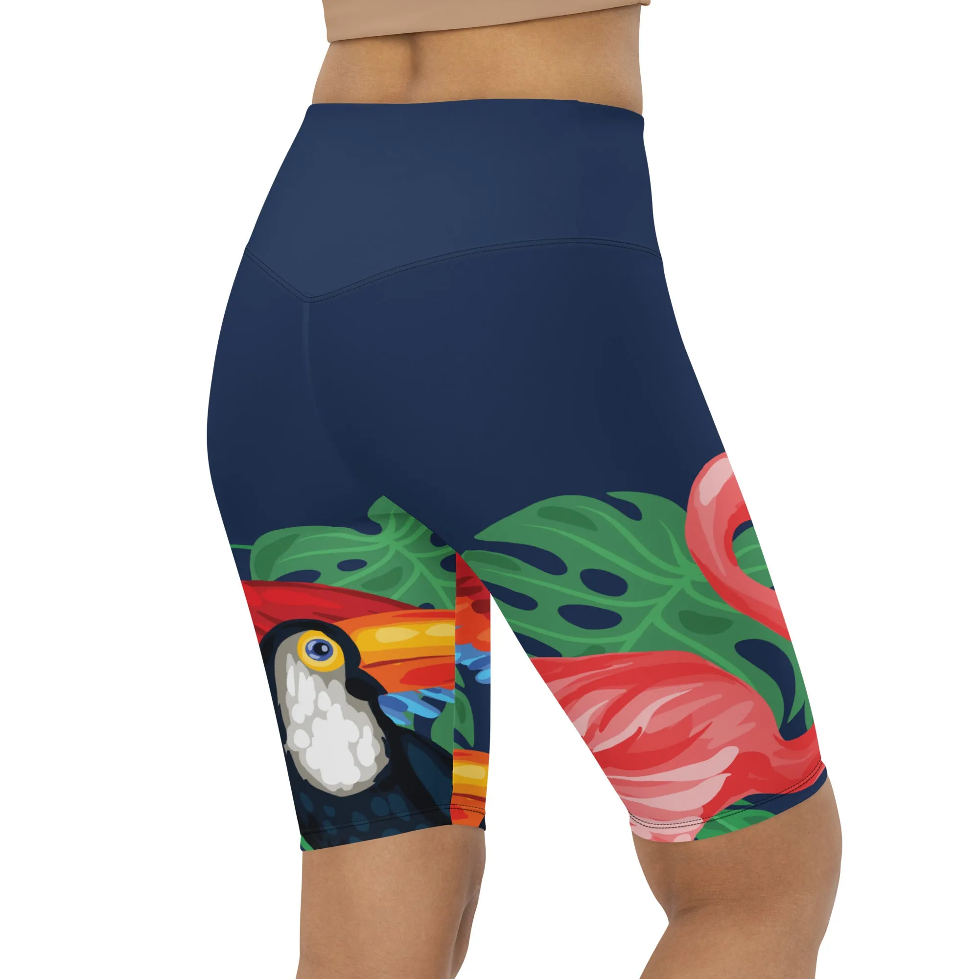 Tropical Birds Biker Shorts
