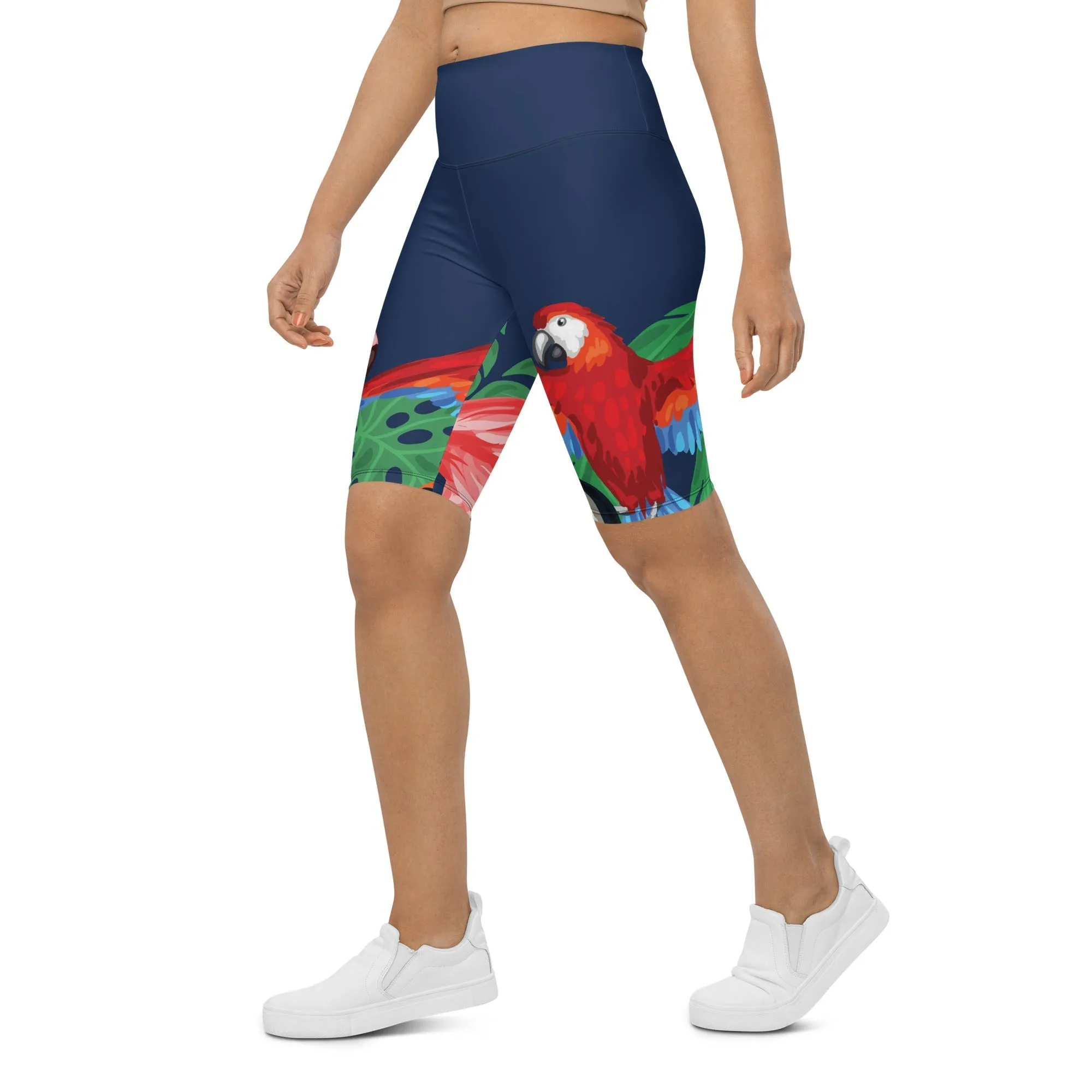 Tropical Birds Biker Shorts
