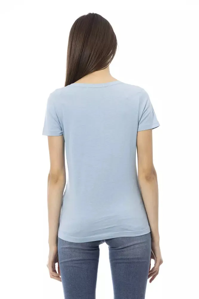 Trussardi Action Light Blue Cotton Women's Top