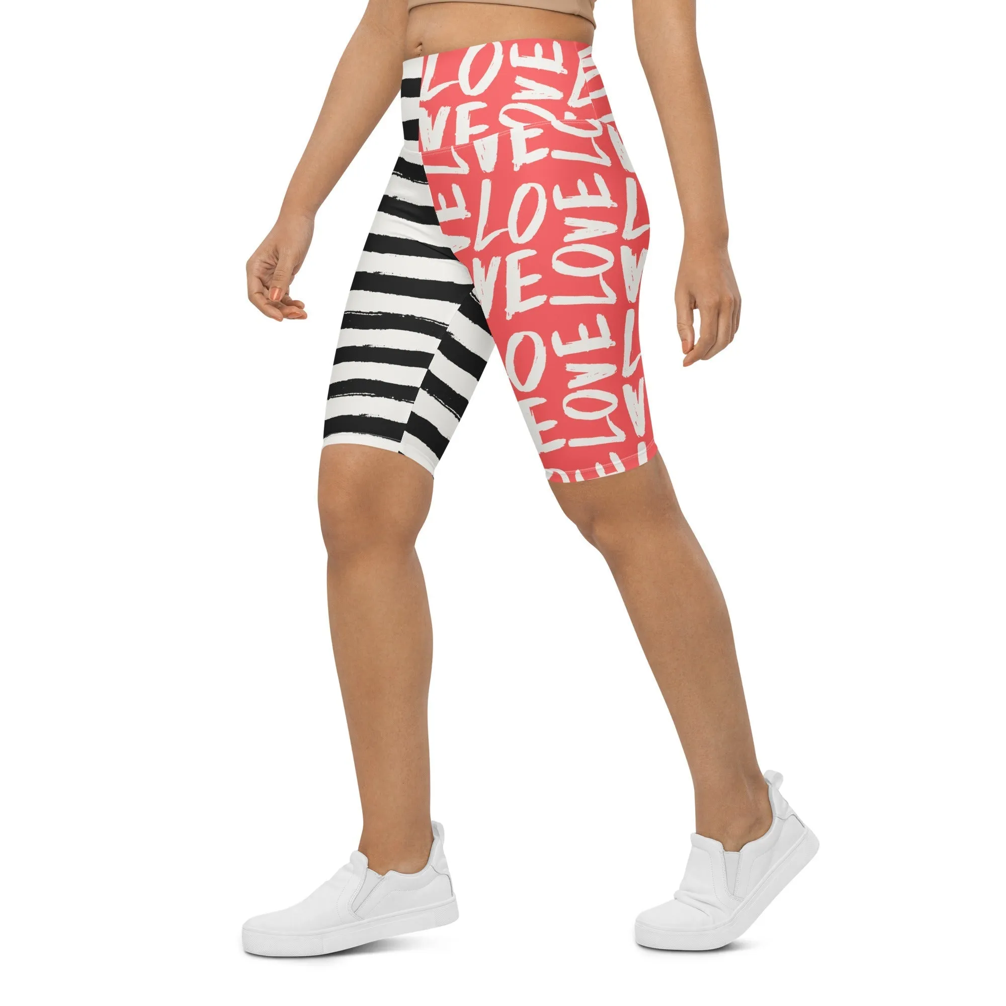 Two-Patterned Valentine's Day Biker Shorts