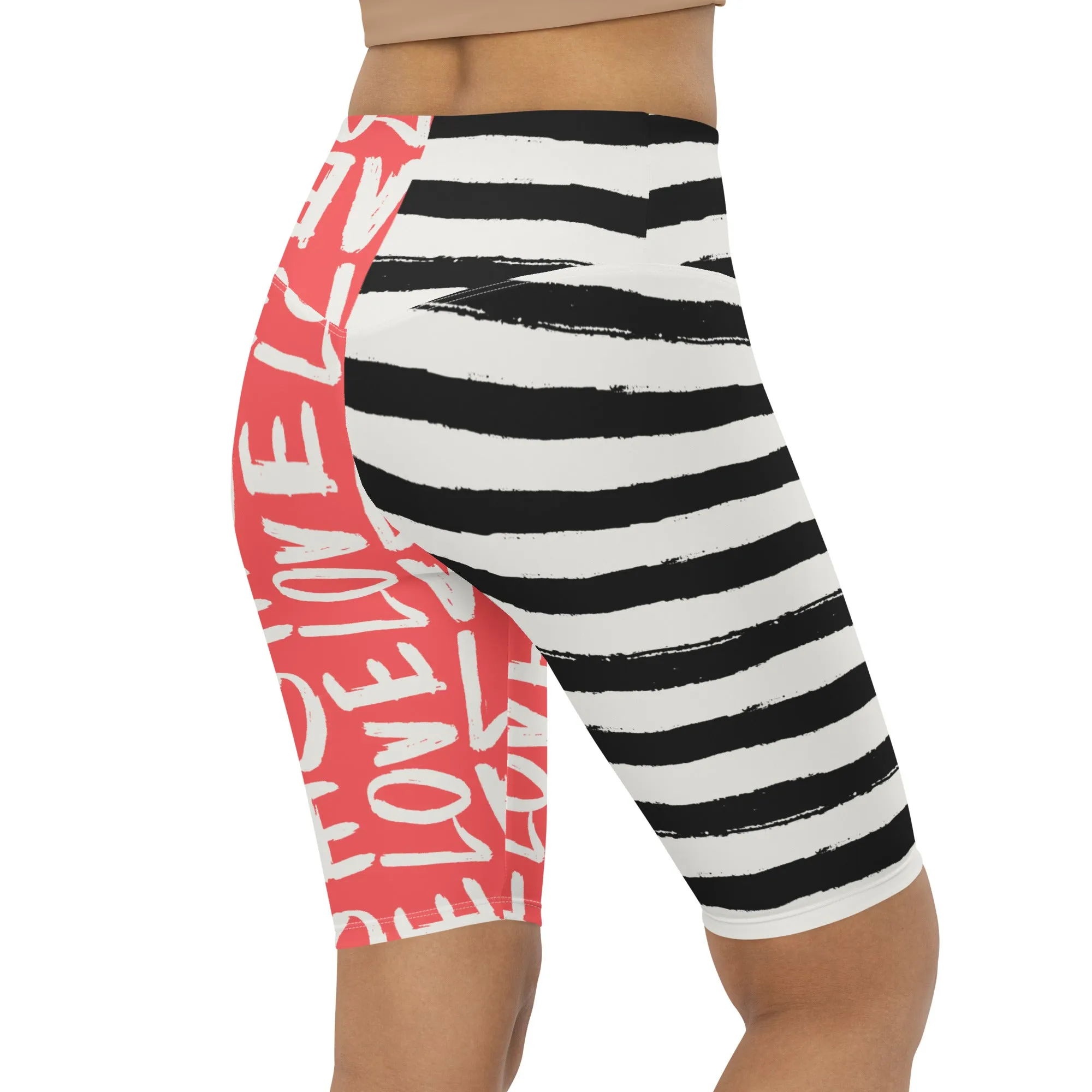 Two-Patterned Valentine's Day Biker Shorts